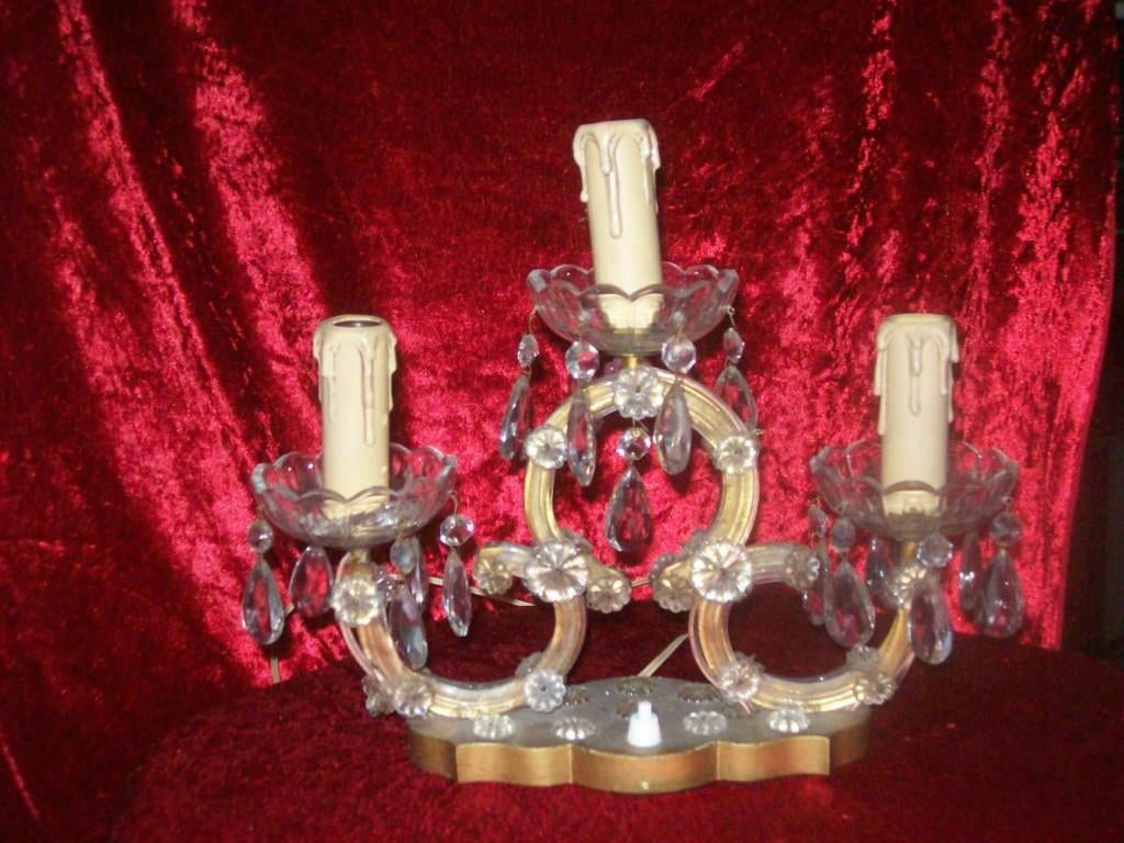 Kristallen Antieke lamp., Ophalen of Verzenden