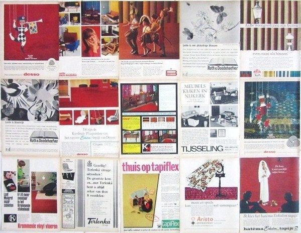 Advertenties reclames uit 1966 - Interieur design, Ophalen of Verzenden, Gebruikt, Overige typen