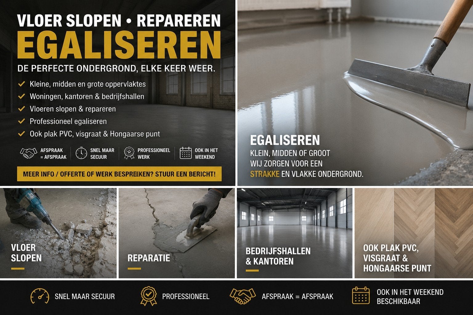 Vloeren egaliseren, pvc, Ophalen of Verzenden