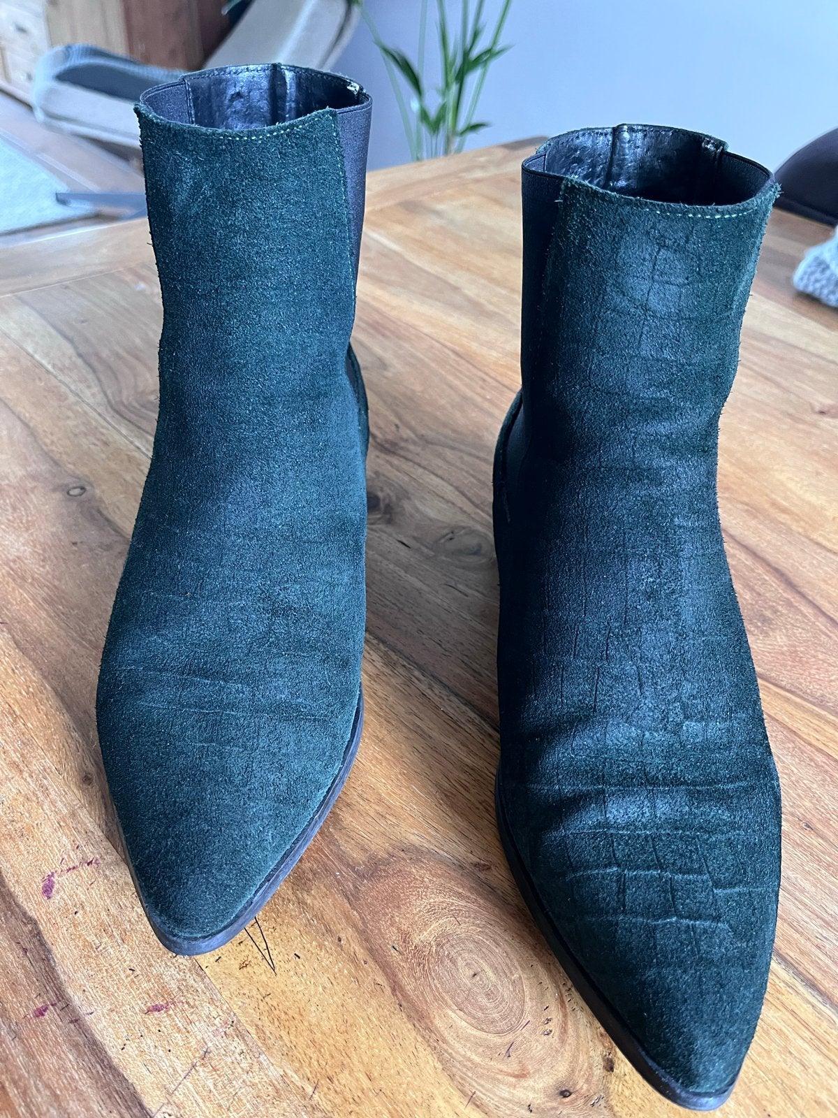 Vero Moda suède enkellaarzen - Donkergroen, Lage of Enkellaarzen, Ophalen of Verzenden, Gedragen, Groen