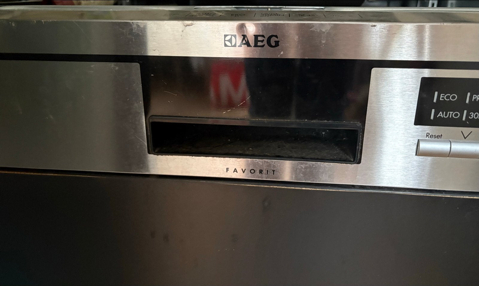 AEG Favorit Inbouw Vaatwasser - Zilver/Zwart, Ophalen, Gebruikt, 60 cm of meer, Eco programma