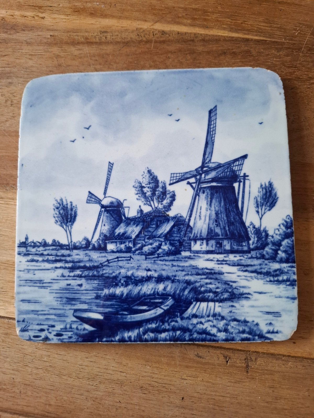Delfts Handpainted Made in Holland Tegel Molens, Ophalen of Verzenden