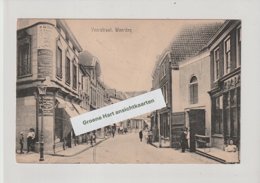 Woerden - Voorstraat 1920 * 260605-05, Ophalen of Verzenden, Voor 1920, Gelopen, Utrecht