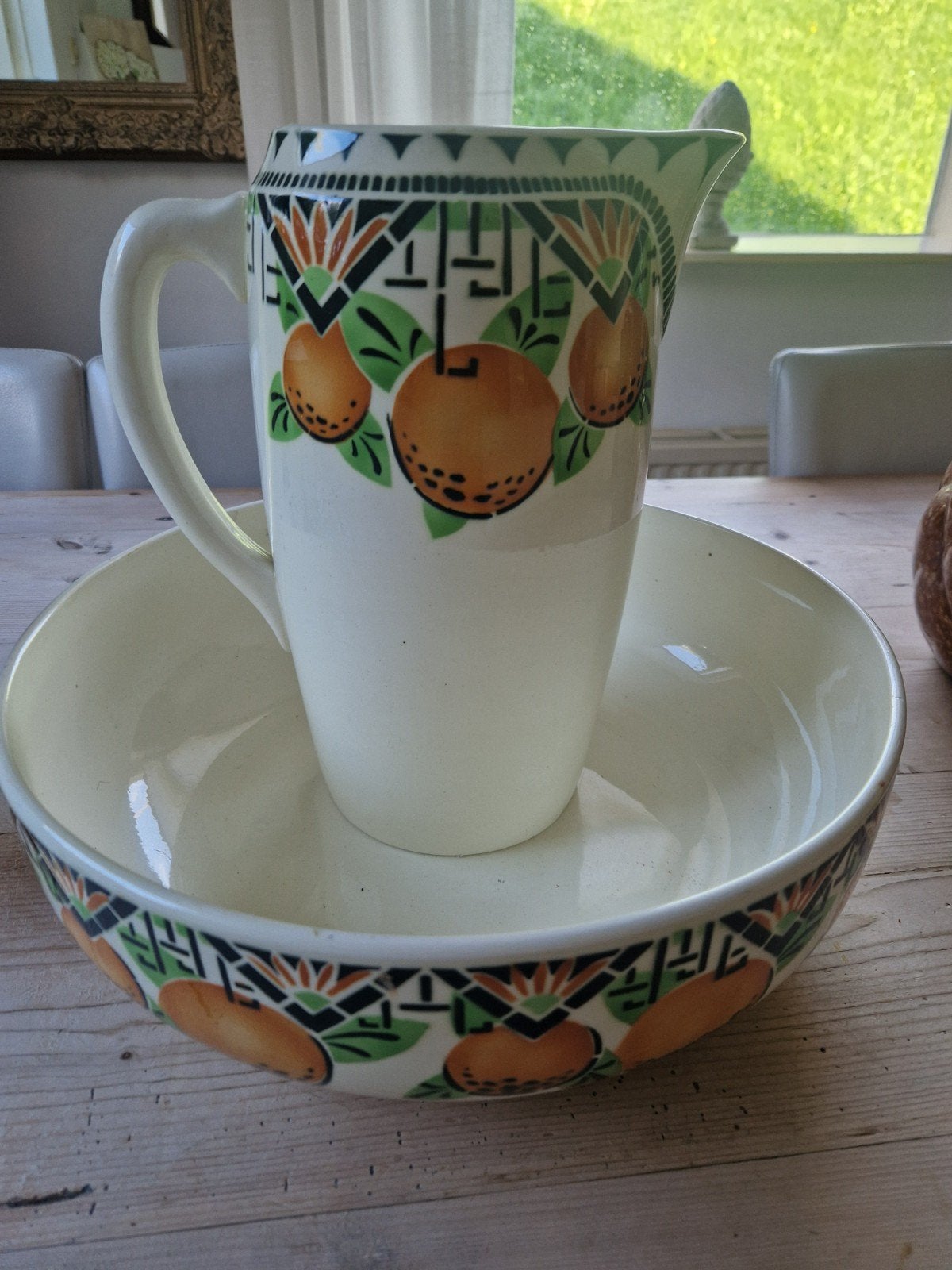 Antieke lampetkanstel met fruitdecoratie, Antiek en Kunst, Ophalen
