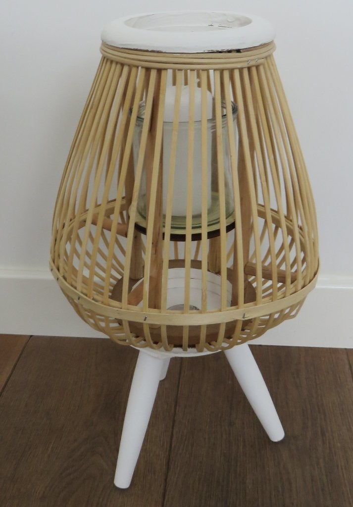 windlicht hoog 47 cm, Ophalen of Verzenden, Zo goed als nieuw, Wit, Hout