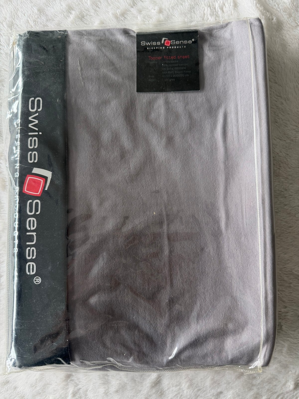 Swiss Sense Topper hoeslaken - Lichtgrijs - 80/90x200/220 cm, Ophalen of Verzenden, Nieuw, Grijs, Hoeslaken of Sloop