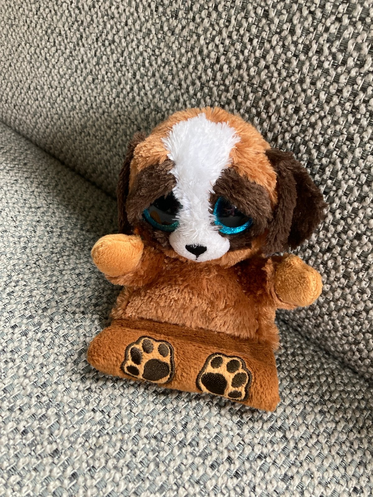 Ty pups Schattige Ty Beanie Boo hond knuffel - Bruin/Wit, Zo goed als nieuw, Klein (minder dan 20 cm), Bruin, Ty