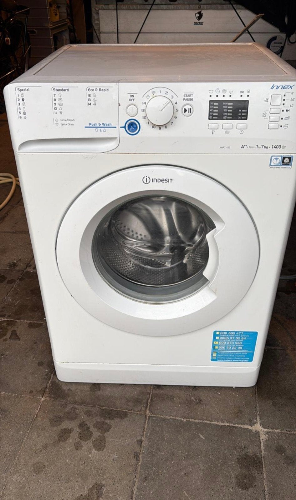 Indesit Innex Wasmachine - , 1400 toeren, Gebruikt, Ophalen of Verzenden, Voorlader, 85 tot 90 cm