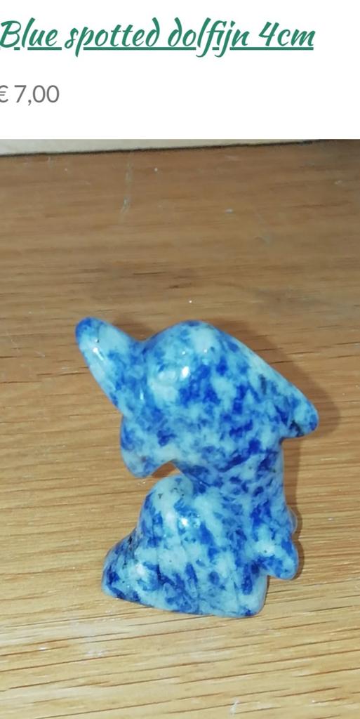 Blue spotted dolfijn 4cm, Ophalen of Verzenden, Mineraal