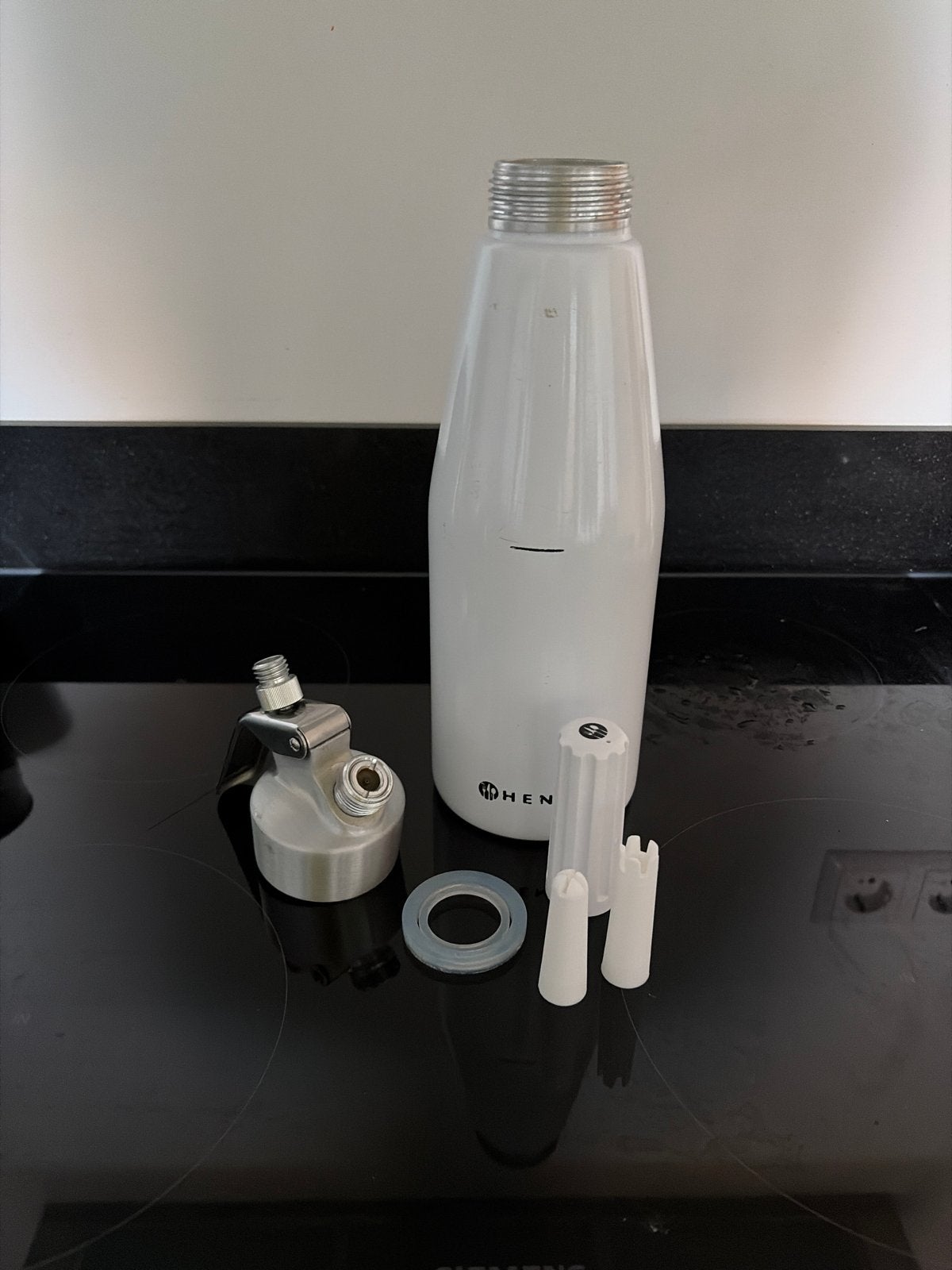 Hendi slagroomspuit 1 liter, Ophalen, Hendi, Metaal, Wit