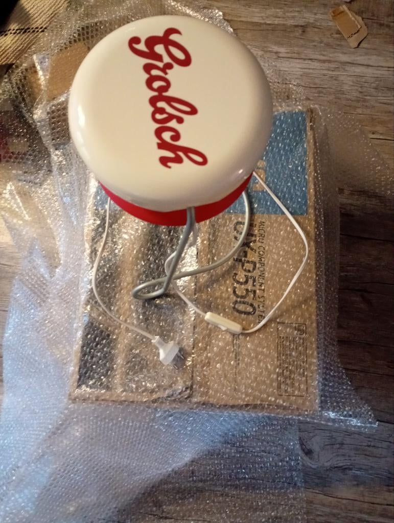 Grolsch lamp bijzettafeltje met verlichting - Mancave item, Verzamelen, Merken en Reclamevoorwerpen, Ophalen of Verzenden, Zo goed als nieuw