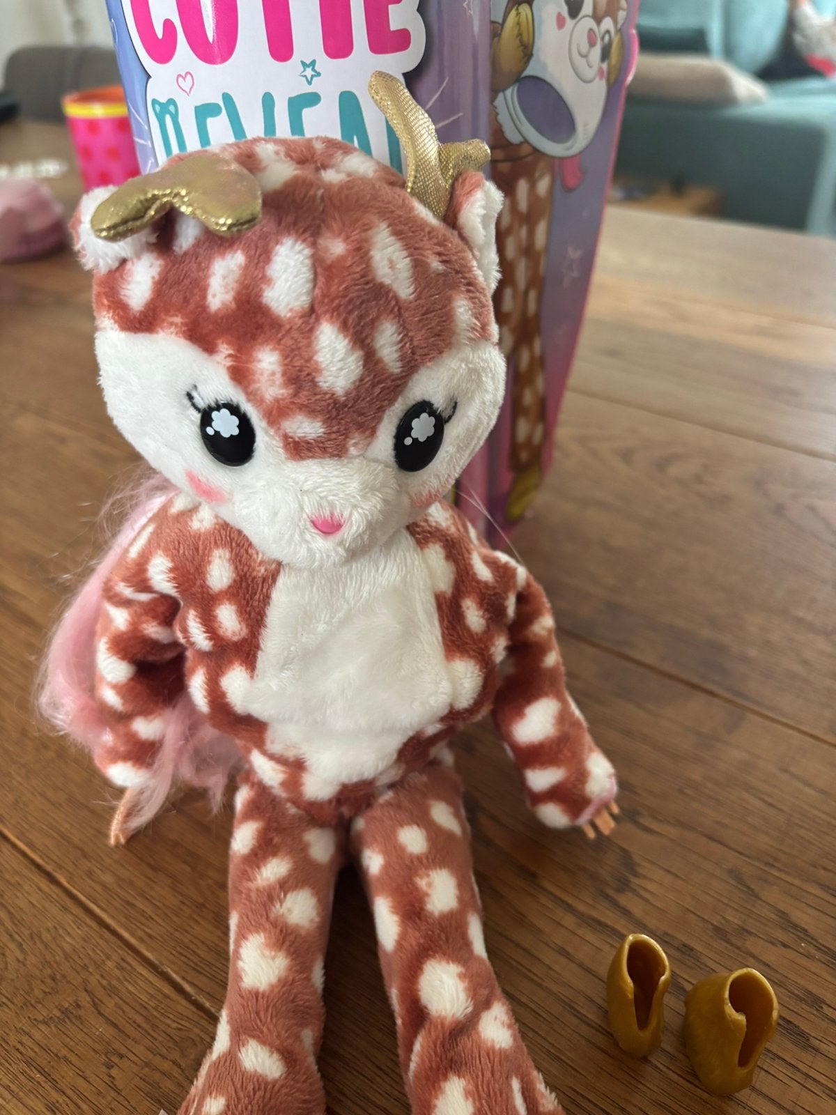 Barbie Cutie Reveal pop met een herten-pluche kostuum., Ophalen of Verzenden, Zo goed als nieuw, Overige typen