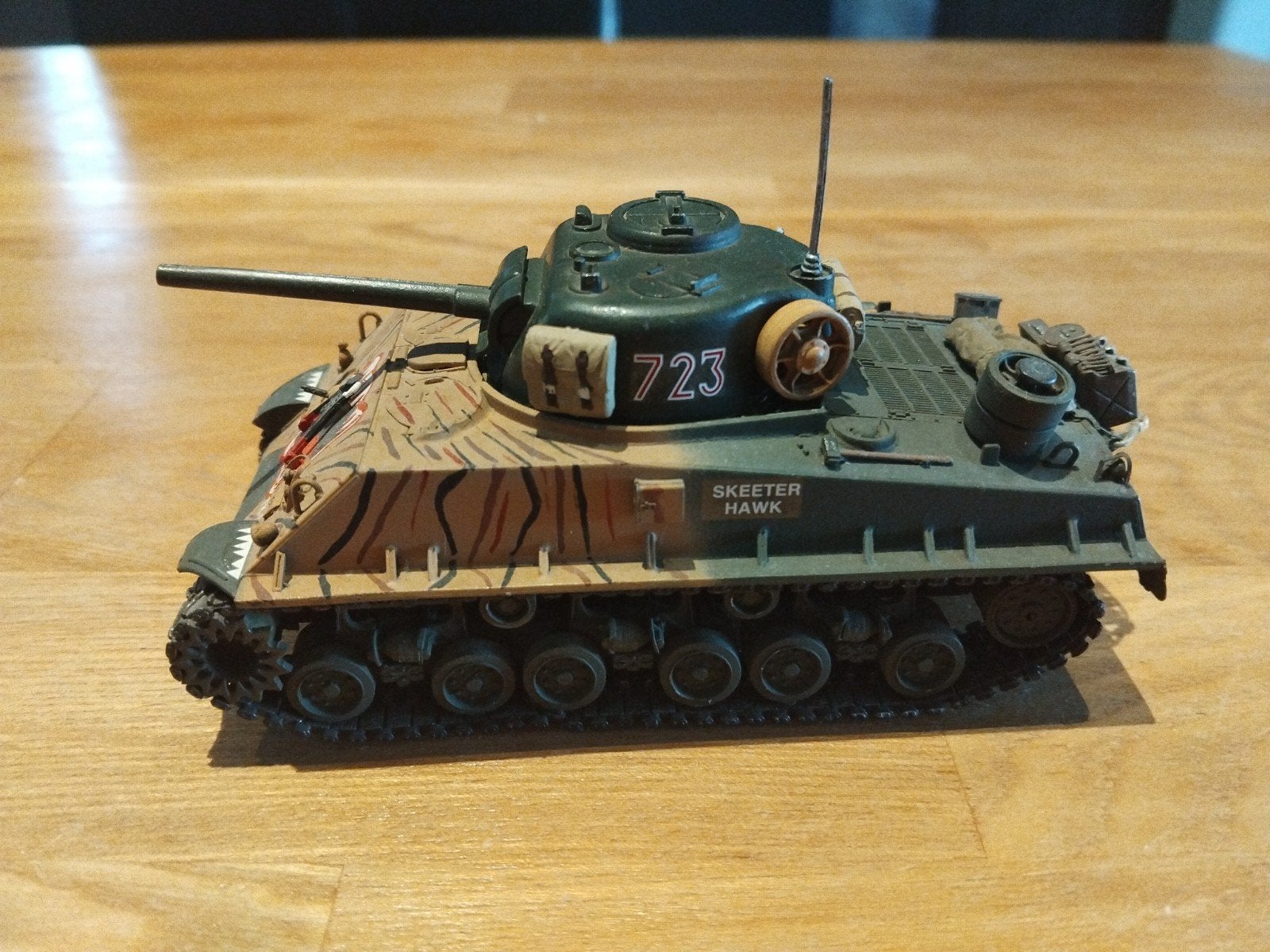 Tamiya Tigerface tank met Solido metalen koepel, Gebruikt, Tank, 1:32 tot 1:50, Ophalen of Verzenden