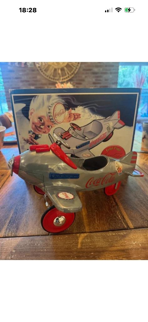 antieke coca cola vliegtuig met certificaat, Antiek en Kunst, Antiek | Speelgoed, Ophalen of Verzenden