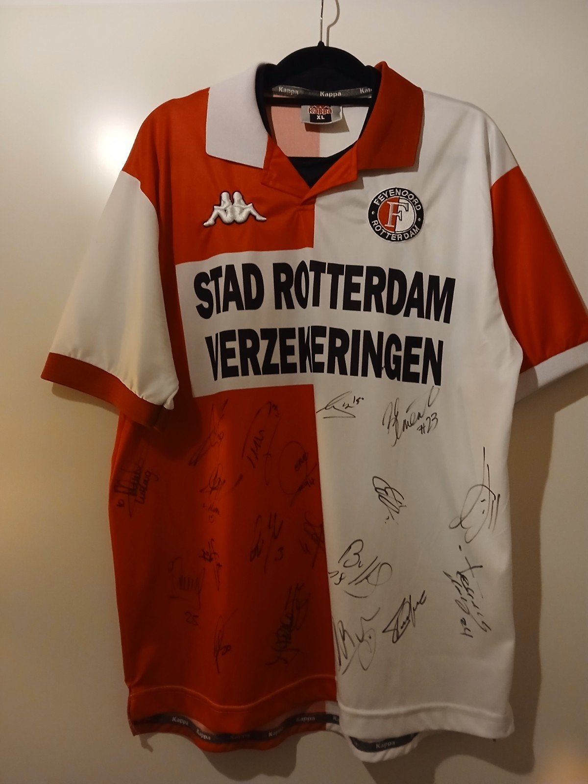 feyenoord  2001 kompleet gesigneerd shirt maat XL, Ophalen of Verzenden, Zo goed als nieuw, Feyenoord, Shirt