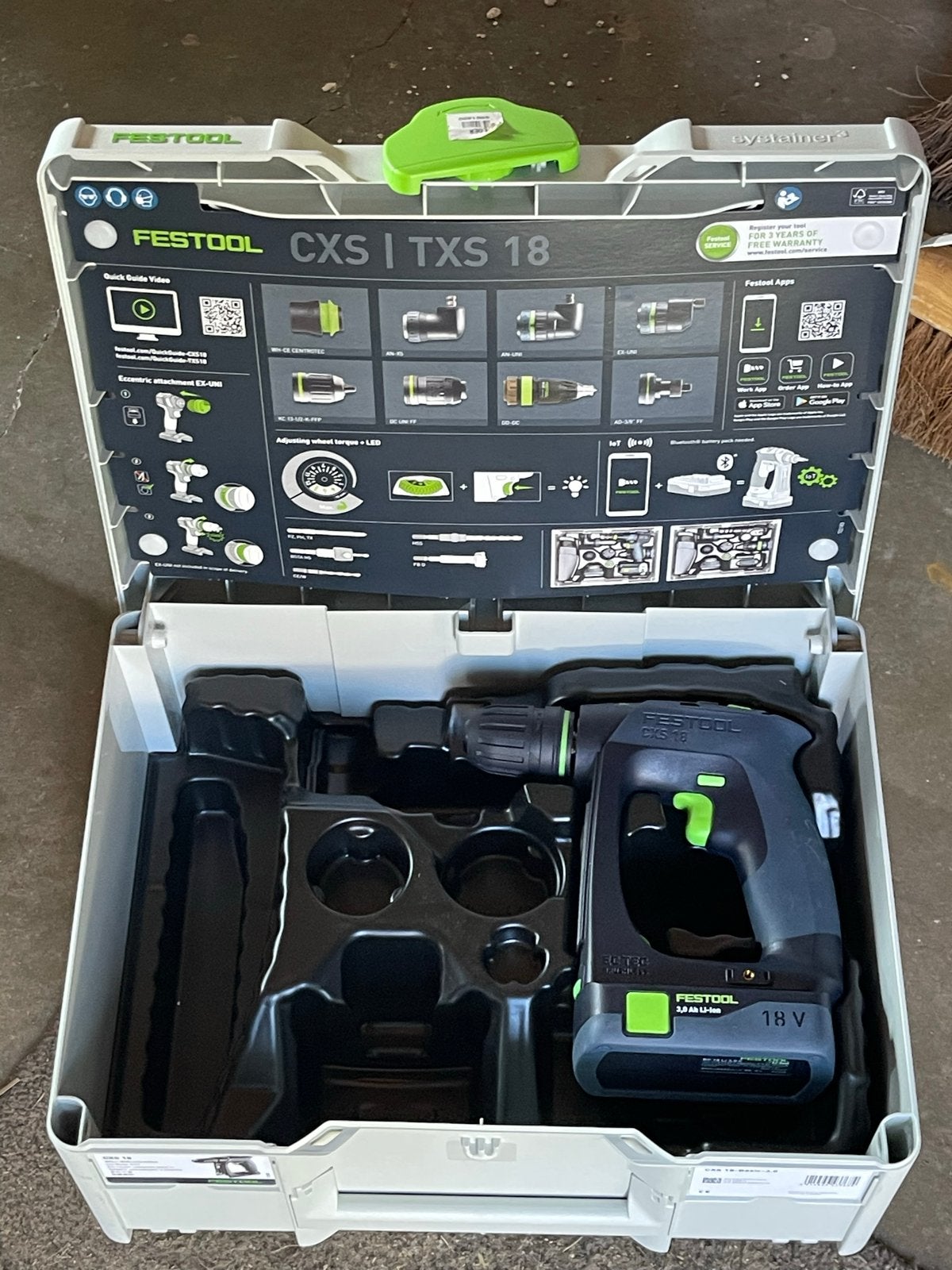 Festool CXS 18-Basic 3.0 Accuboormachine met Systainer, Variabele snelheid, Ophalen of Verzenden, Minder dan 400 watt, Zo goed als nieuw