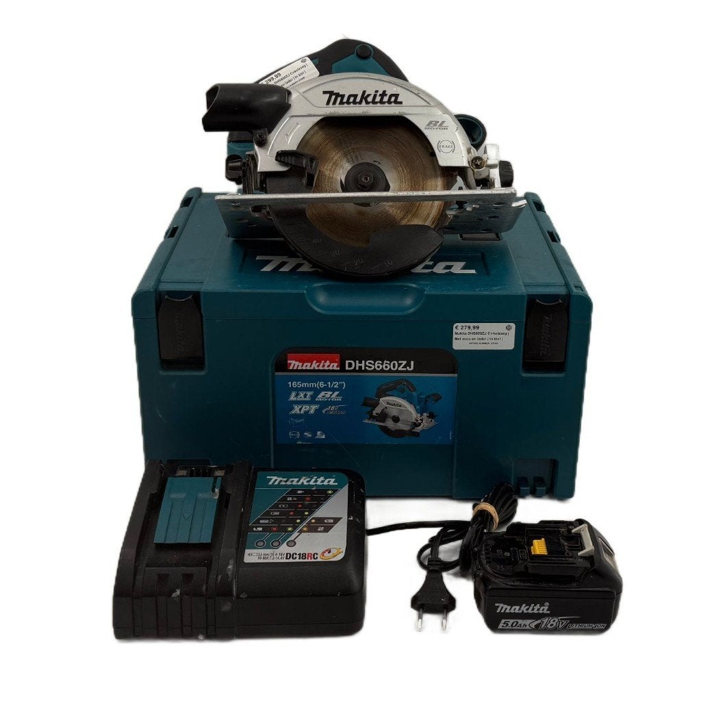 Makita DHS660ZJ Cirkelzaag | Met accu en lader | In kist |, Cirkelzaag, Dordrecht@usedproducts.nl, Toulonselaan 72, Ophalen of Verzenden