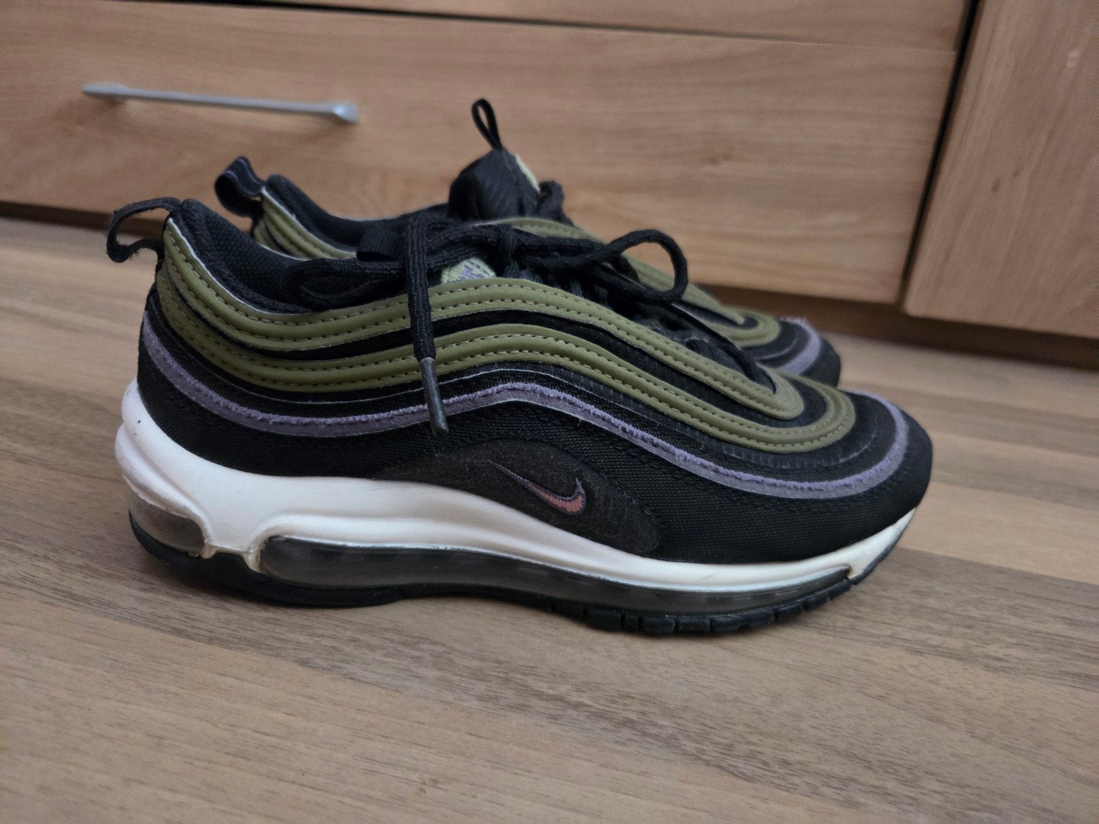 Nike Air Max 97 Sneakers - Zwart/Groen, Ophalen, Zwart, Nike, Sneakers of Gympen