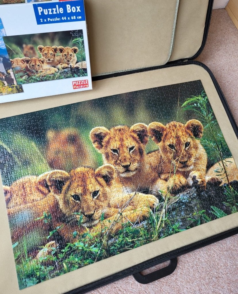 ​Leeuwenwelpjes puzzel 1000 stukjes - Puzzle Pleasure, Ophalen, 500 t/m 1500 stukjes, Zo goed als nieuw, Legpuzzel