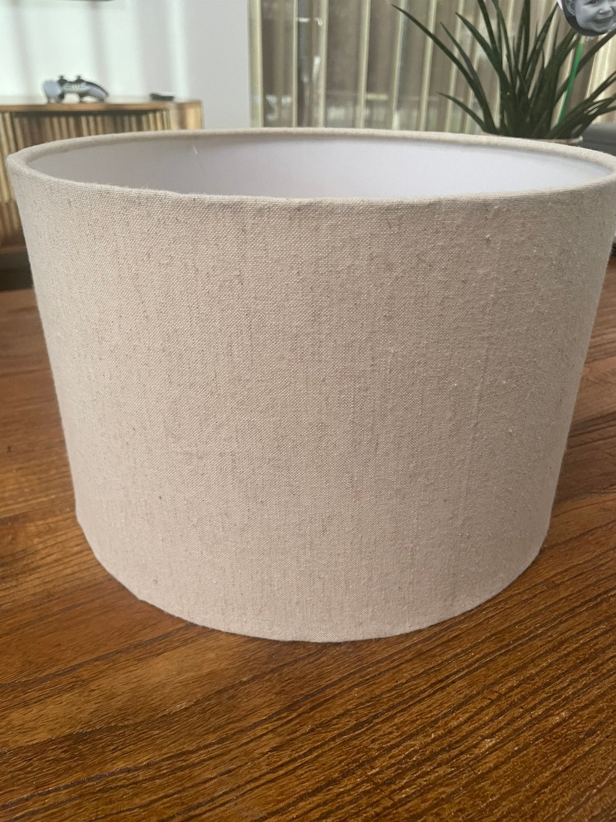 Crème linnen lampenkap 31x21 cm, Huis en Inrichting, Lampen | Lampenkappen, 31 cm, Tafellamp, Rond, Ophalen of Verzenden