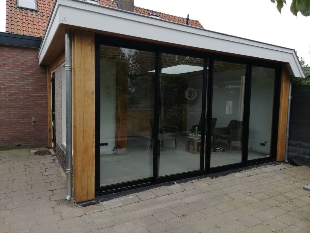 schuifdeur breedte 236.0 x 226.4 hoog, matzwart nieuw, Doe-het-zelf en Verbouw, Deuren en Horren, Ophalen, 120 cm of meer, Overige typen