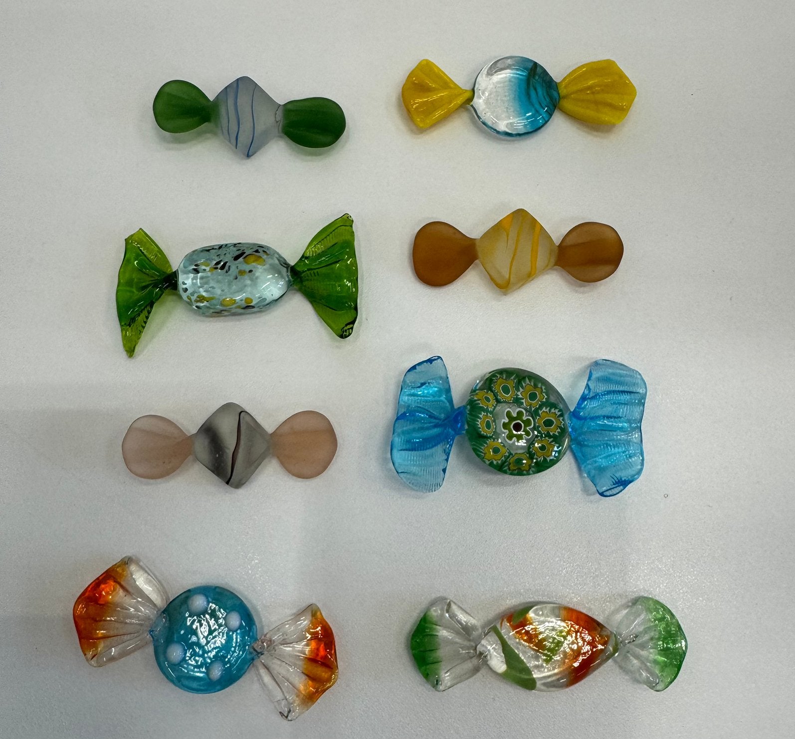 Murano stijl glazen snoepjes / bonbons 8 stuks, Huis en Inrichting, Ophalen of Verzenden