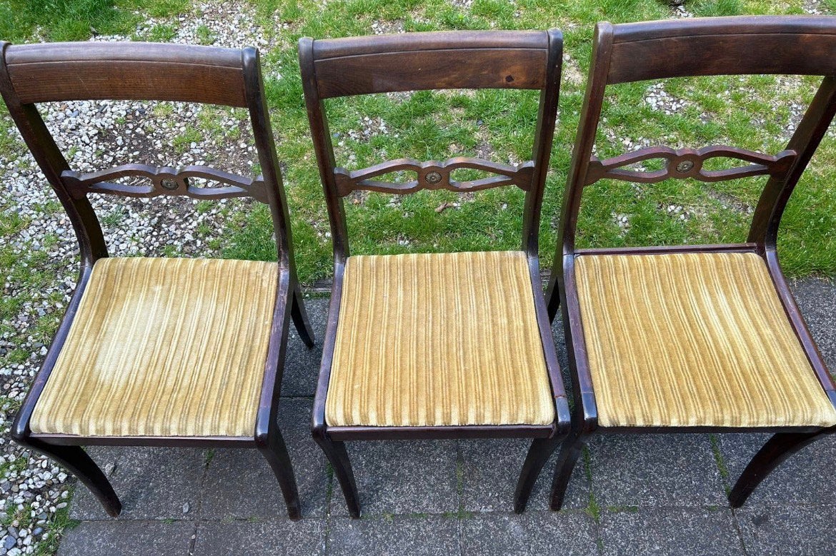 3 biedermeier stoelen - van 1 stoel zitframe repareren, Ophalen, Gebruikt