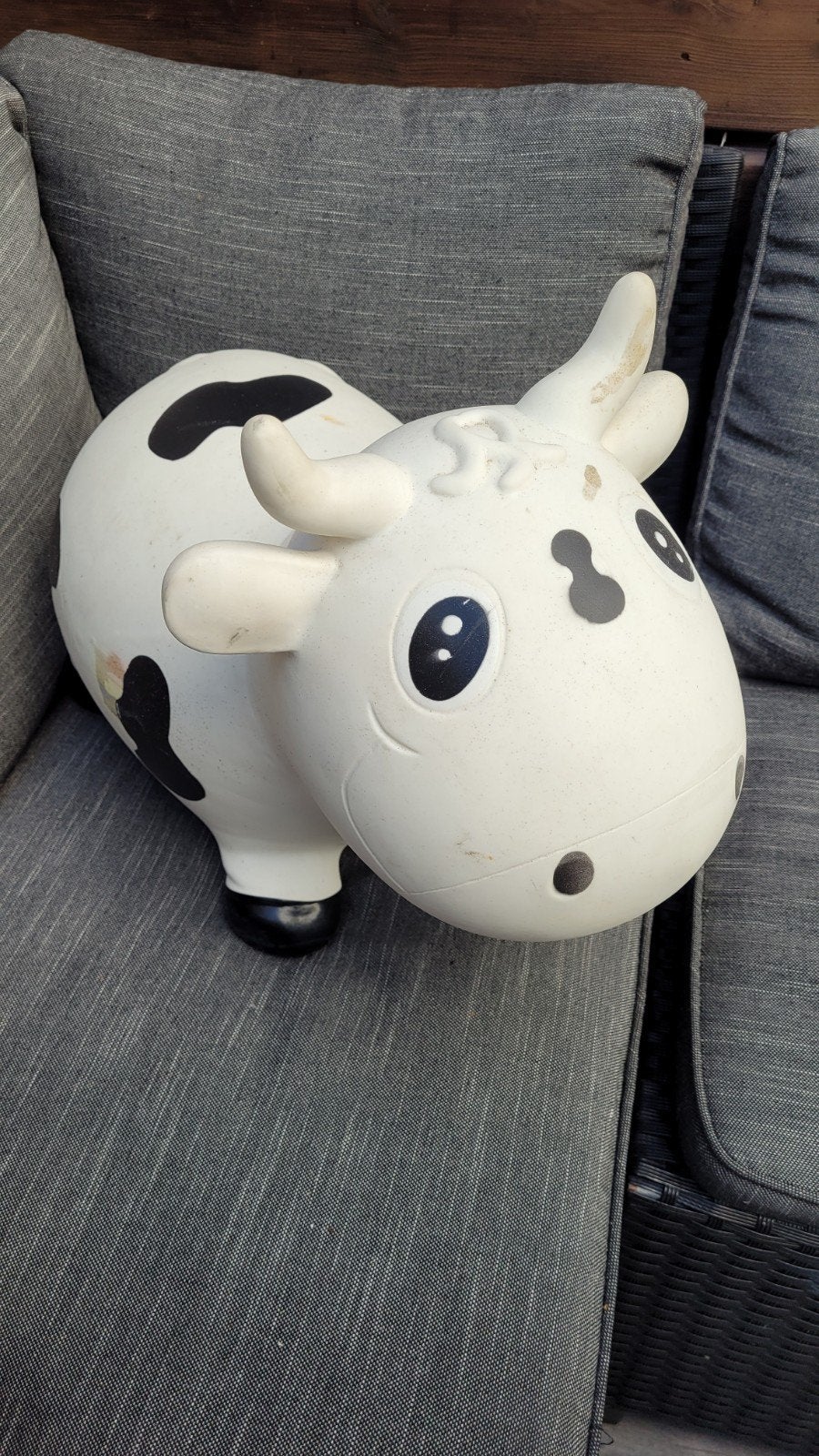 Skippybal Koe voor kleine kindjes, Ophalen