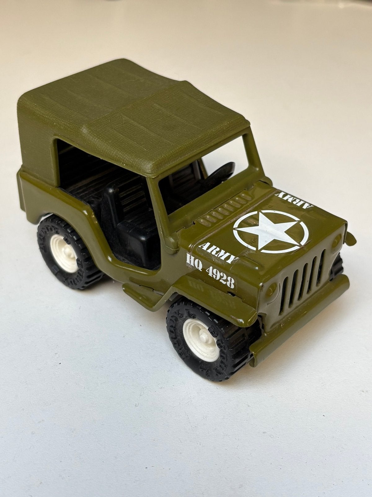 Vintage Buddy L Army Jeep Die Cast Made in Japan 4” Military, Ophalen of Verzenden, Gebruikt, Auto