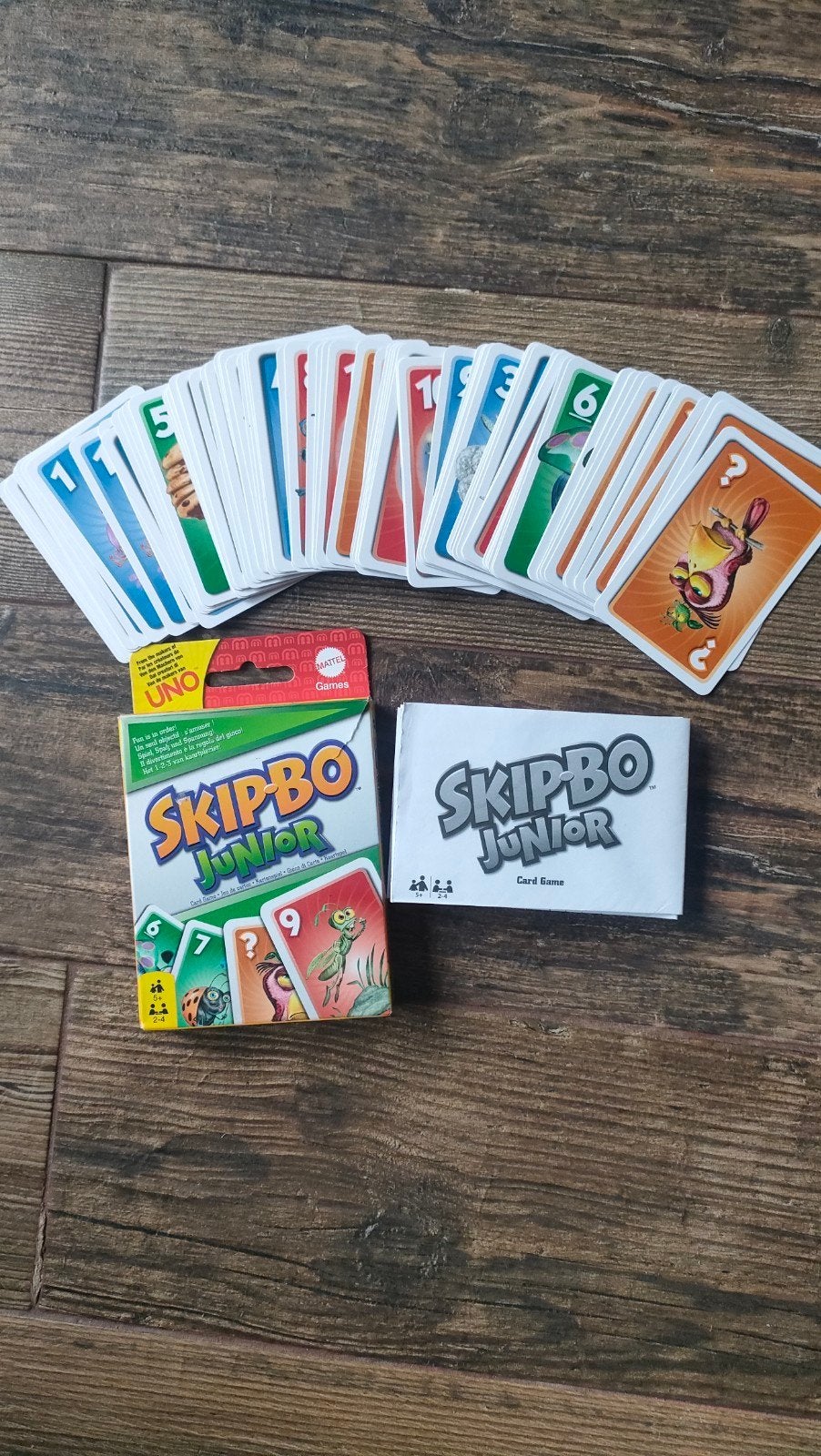 Skip-Bo Junior Kaartspel - Leuk voor het hele gezin!, Een of twee spelers, Ophalen of Verzenden, Zo goed als nieuw, Mattel Games