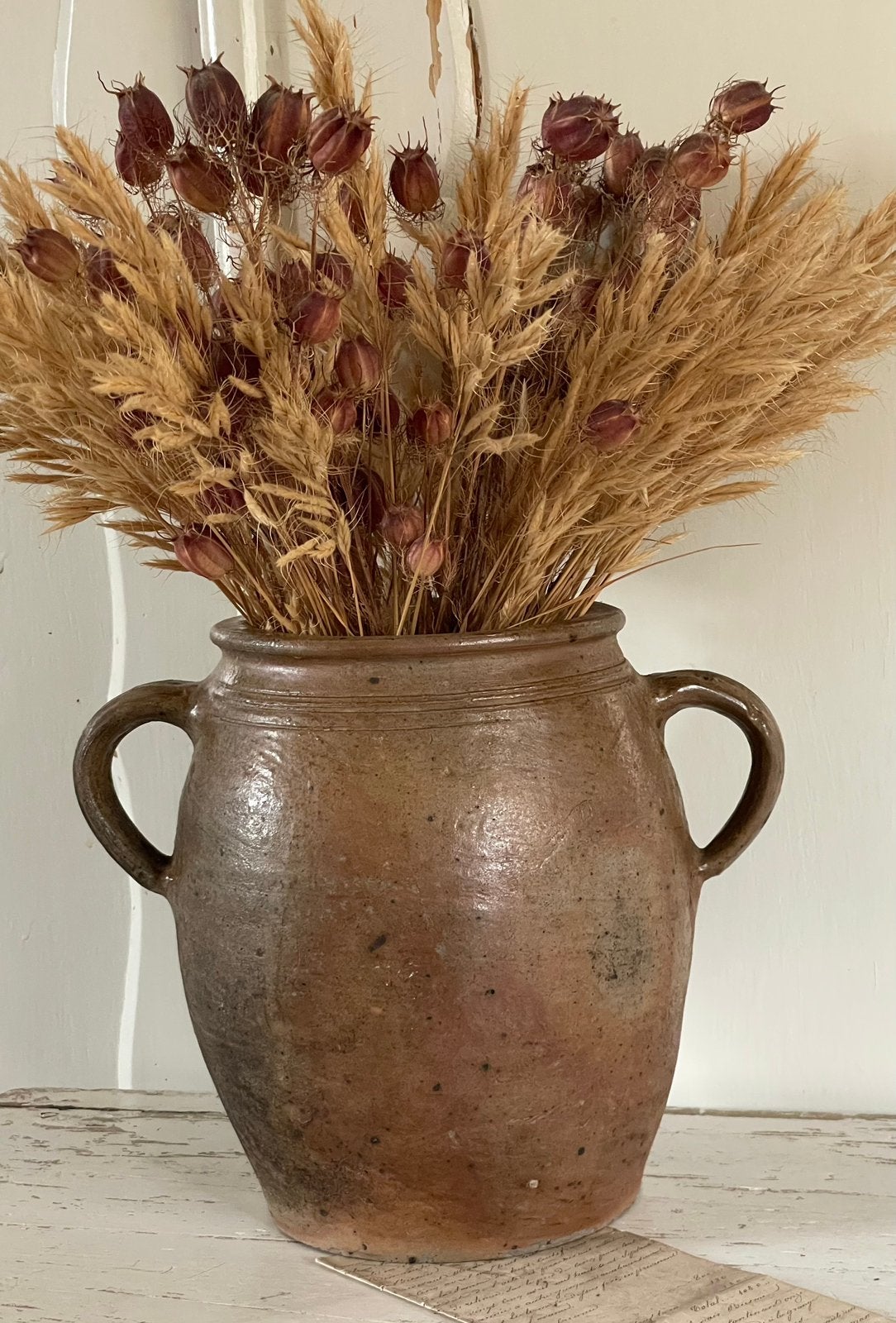 Brocante oude Franse gres pot / grespot, Ophalen of Verzenden