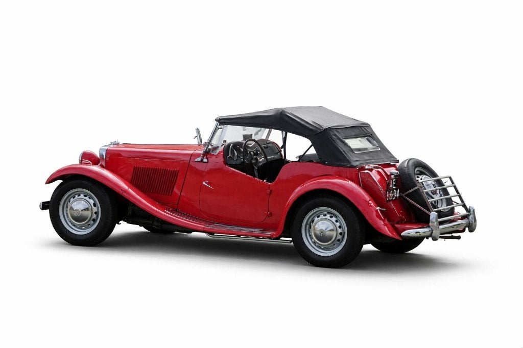MG TD bj. 1952 Cabriolet, rood, Auto's, MG, Particulier, TD, Benzine, Euro 1, Cabriolet, Handgeschakeld, Rood, Zwart, Overige bekleding