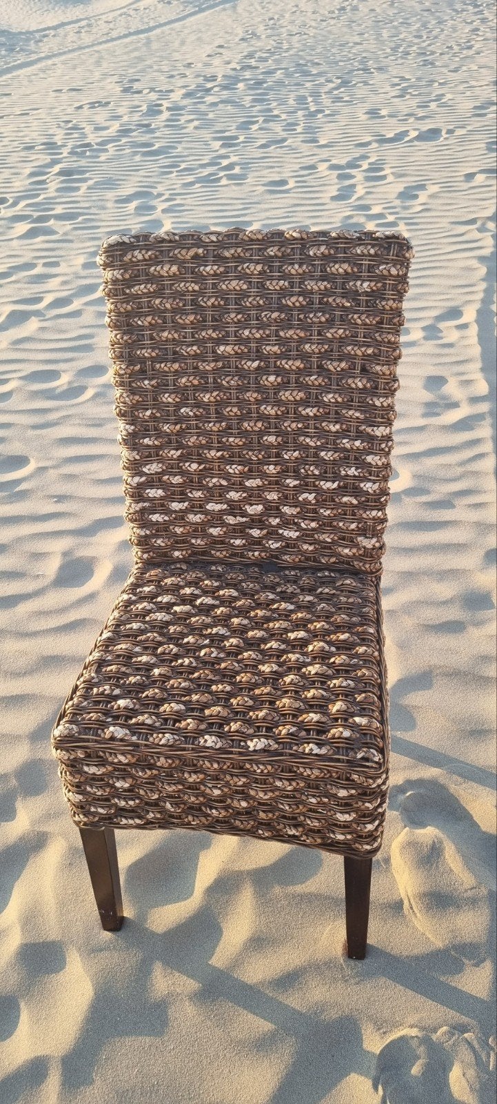 rieten/rotan eetkamerstoelen, waterhyacint, Ophalen, Bruin, Vier