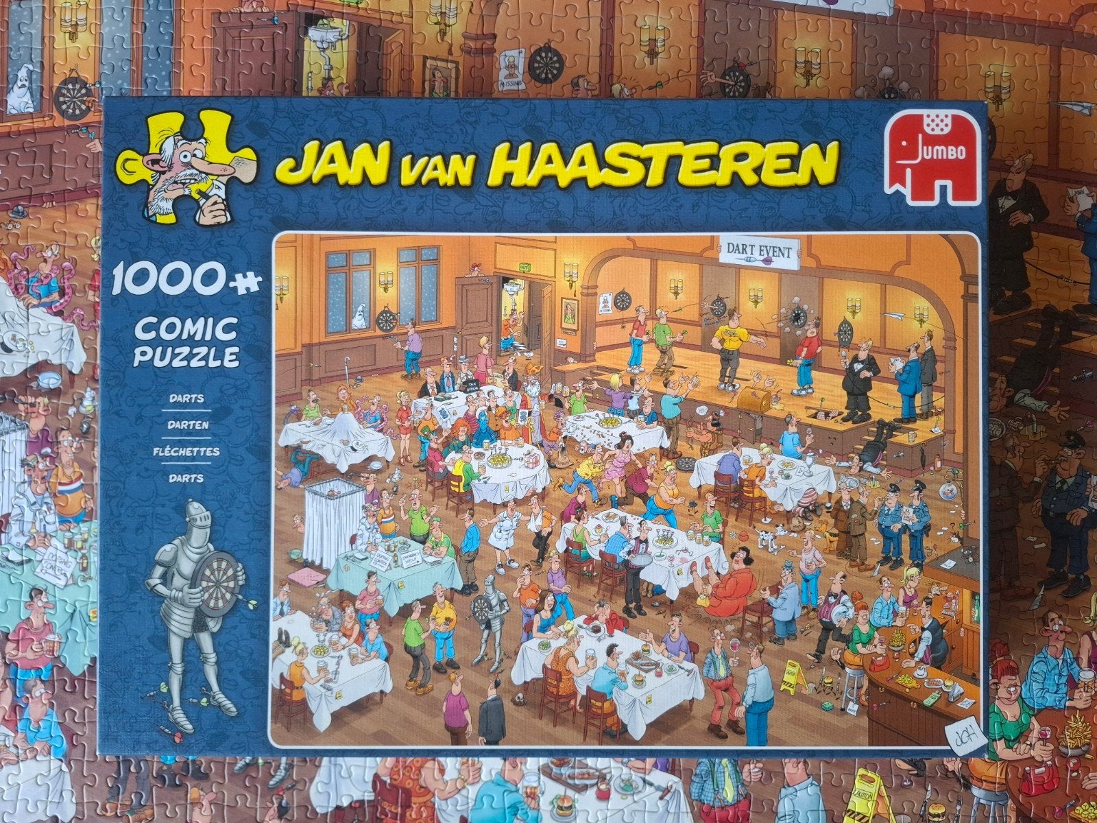 Van Haasteren puzzel,  1000 stukjes darten, Ophalen of Verzenden, 500 t/m 1500 stukjes, Zo goed als nieuw