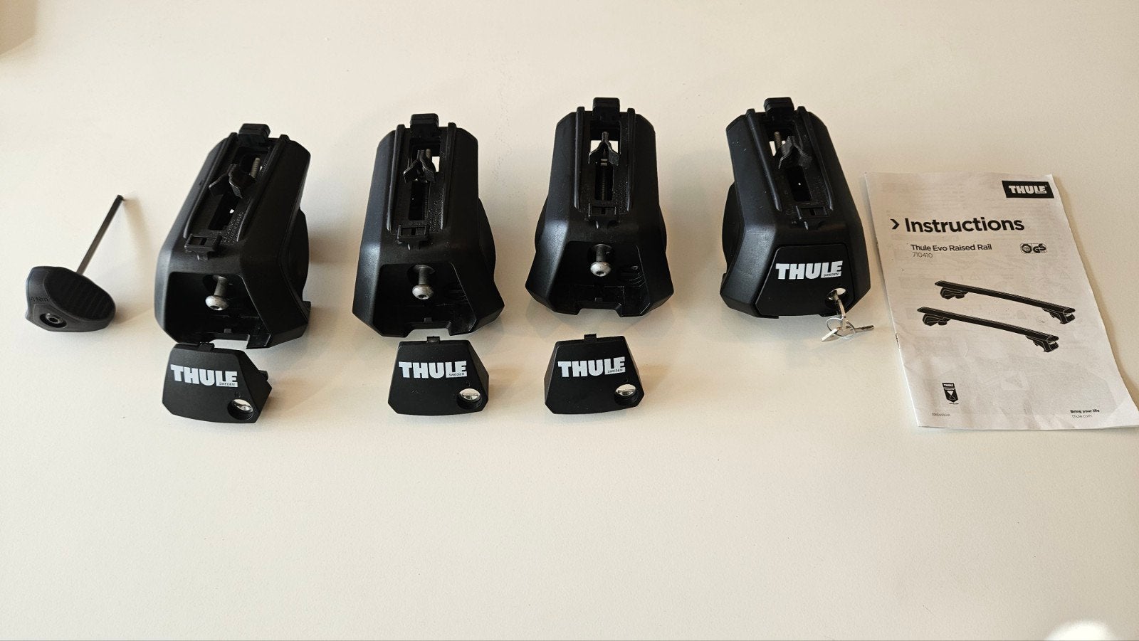 Thule Evo Raised Rail 710410 Voetenset voor Dakdragers, Auto diversen, Ophalen of Verzenden, Zo goed als nieuw