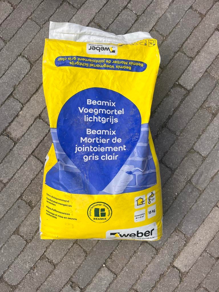 Beamix Voegmortel lichtgrijs 15 kg, Ophalen, Overige typen, Nieuw, Minder dan 20 cm