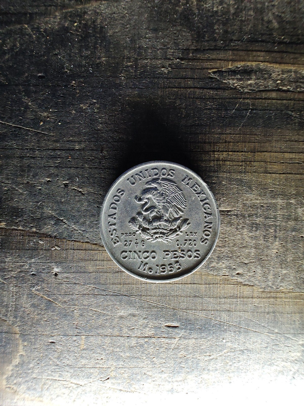 Zilveren Mexicaanse 5 Pesos munt 1953, Ophalen of Verzenden, Losse munt, Zilver