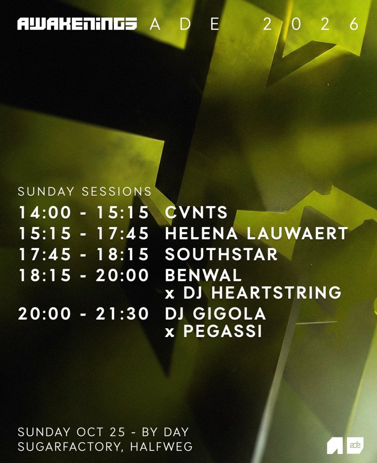ADE Awakenings sunday sessions, Tickets en Kaartjes, Eén persoon