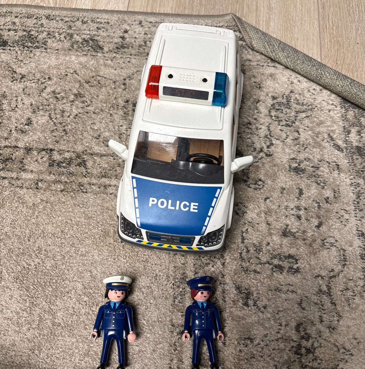 Playmobil Politieauto met 2 agenten, Gebruikt, Losse onderdelen, Voertuig, Ophalen of Verzenden