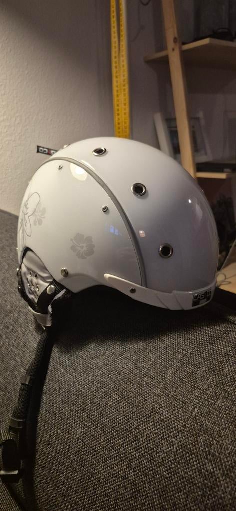 Nieuwe Casco scooter helm - Wit met bloemmotief, Fietsen en Brommers, Brommerhelmen, Zo goed als nieuw, Medium, Verzenden