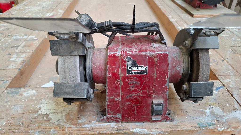 Creusen bankslijper werkbank slijpmachine, Ophalen, Gebruikt, Minder dan 700 watt, Werkbankslijpmachine