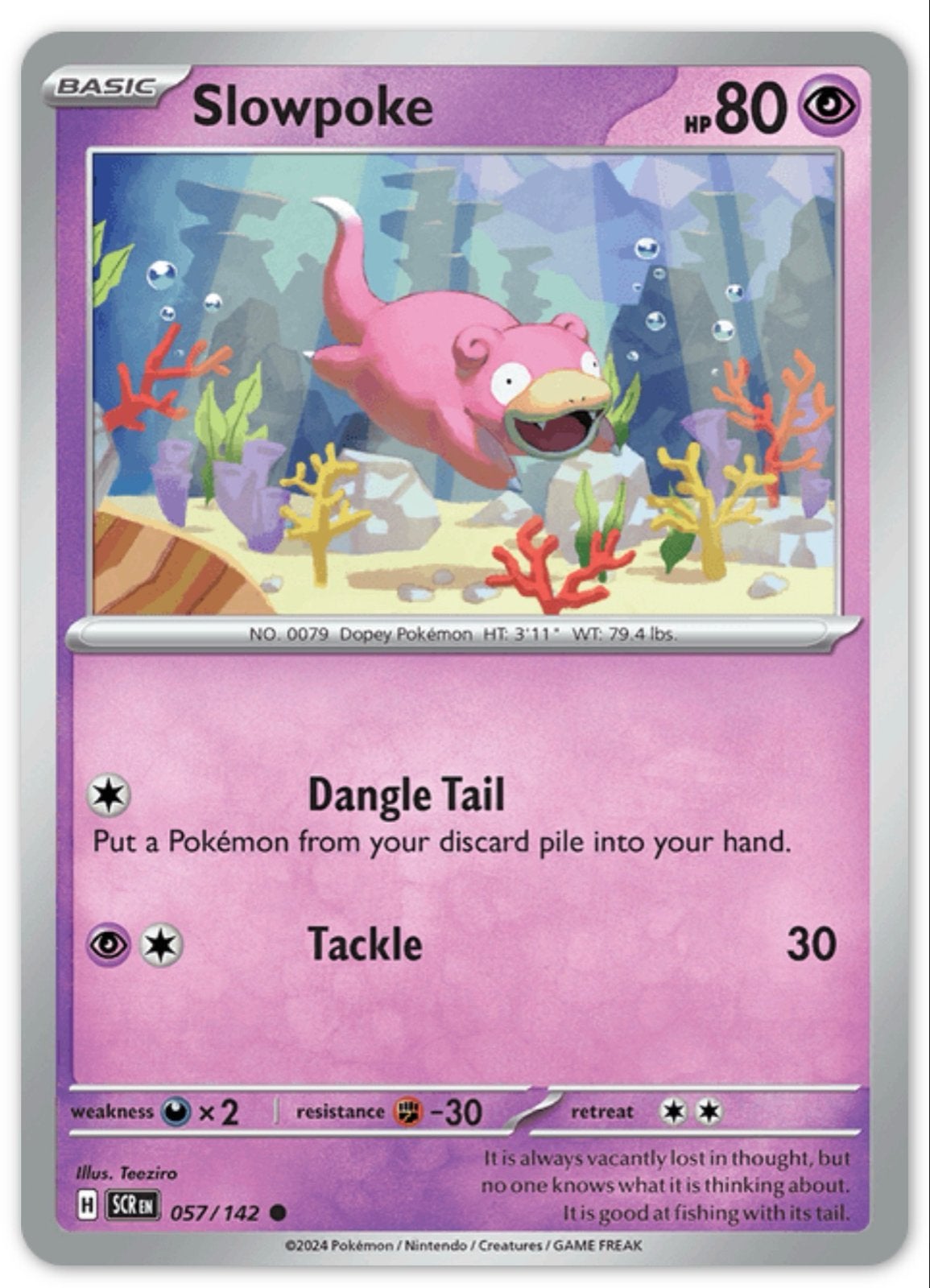 Pokémon Kaart: Slowpoke (057/142) - gezocht, Ophalen of Verzenden, Zo goed als nieuw, Losse kaart
