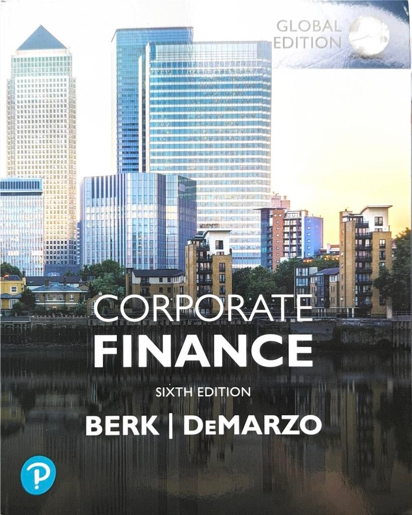 Corporate Finance Berk DeMarzo 6e editie Global Edition, Ophalen of Verzenden, Gamma, Zo goed als nieuw, WO