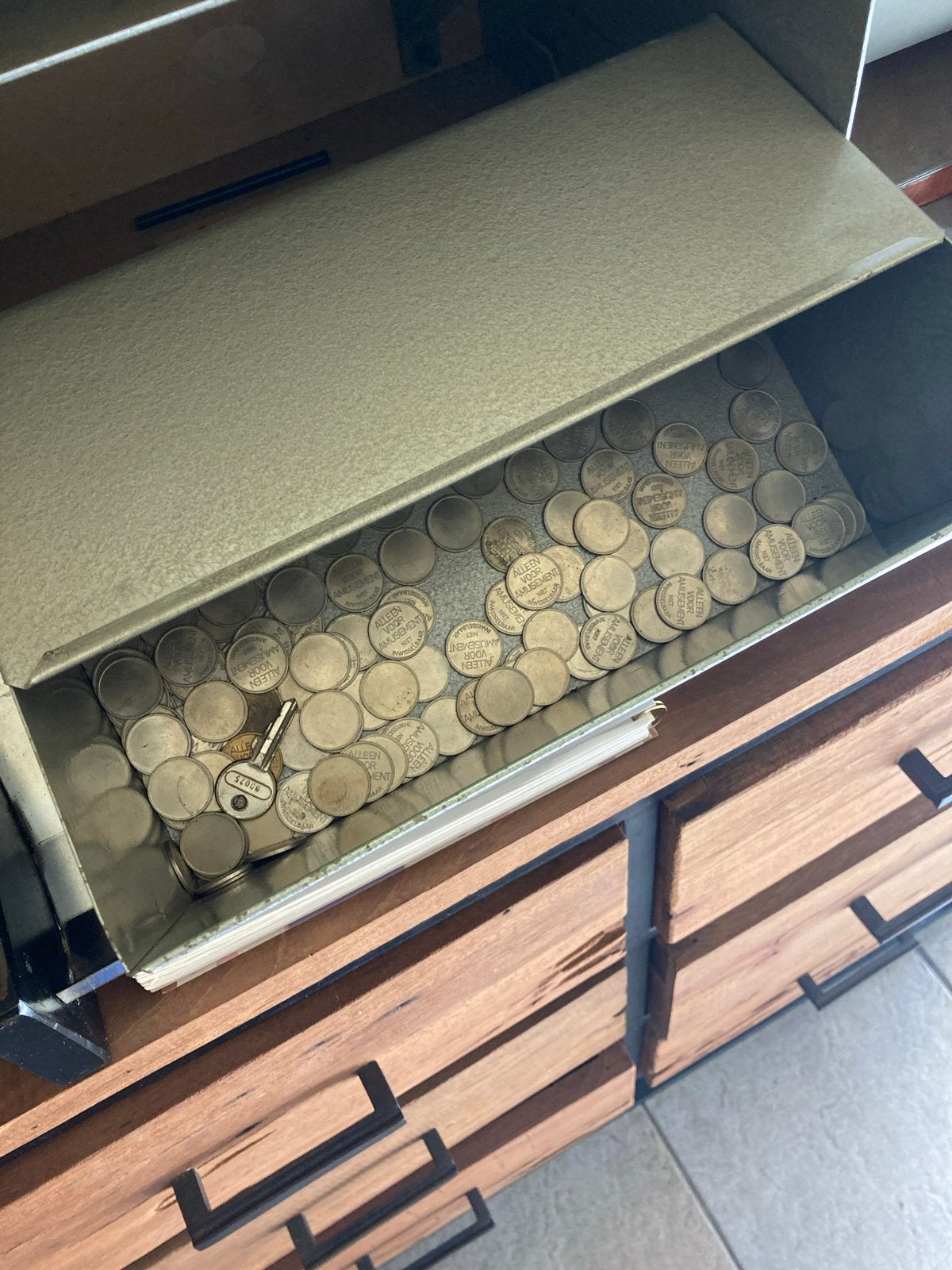 Vintage Penny Game Arcade Machine met Munten, Verzamelen, Ophalen, Gebruikt