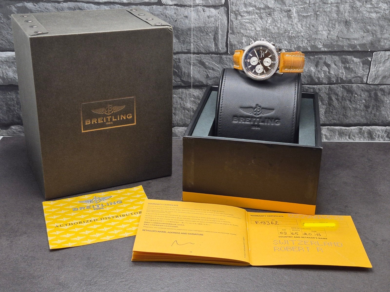 Breitling Bentley Mark VI 19 complications, moonphase, 2013, Leer, Zwitserland, Staal, Breitling