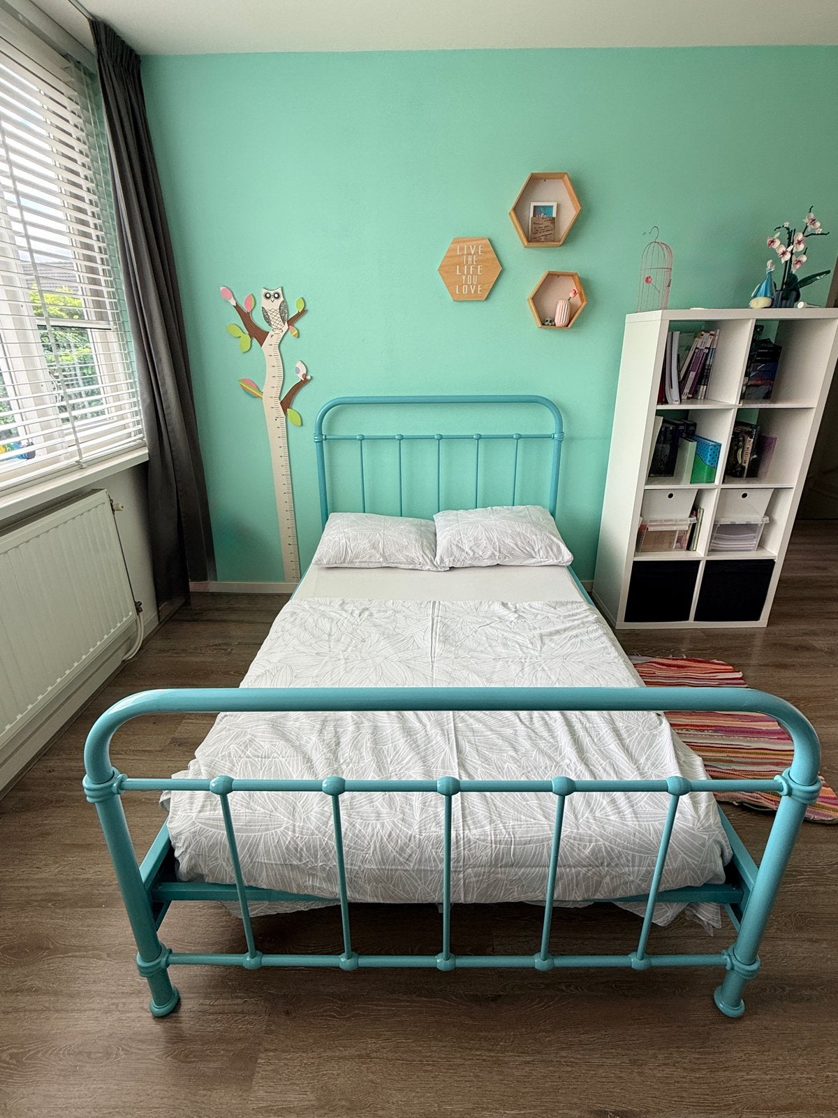 Bed 120x200 cm met matras en lattenbodem, Ophalen, Gebruikt, Overige kleuren, Twijfelaar