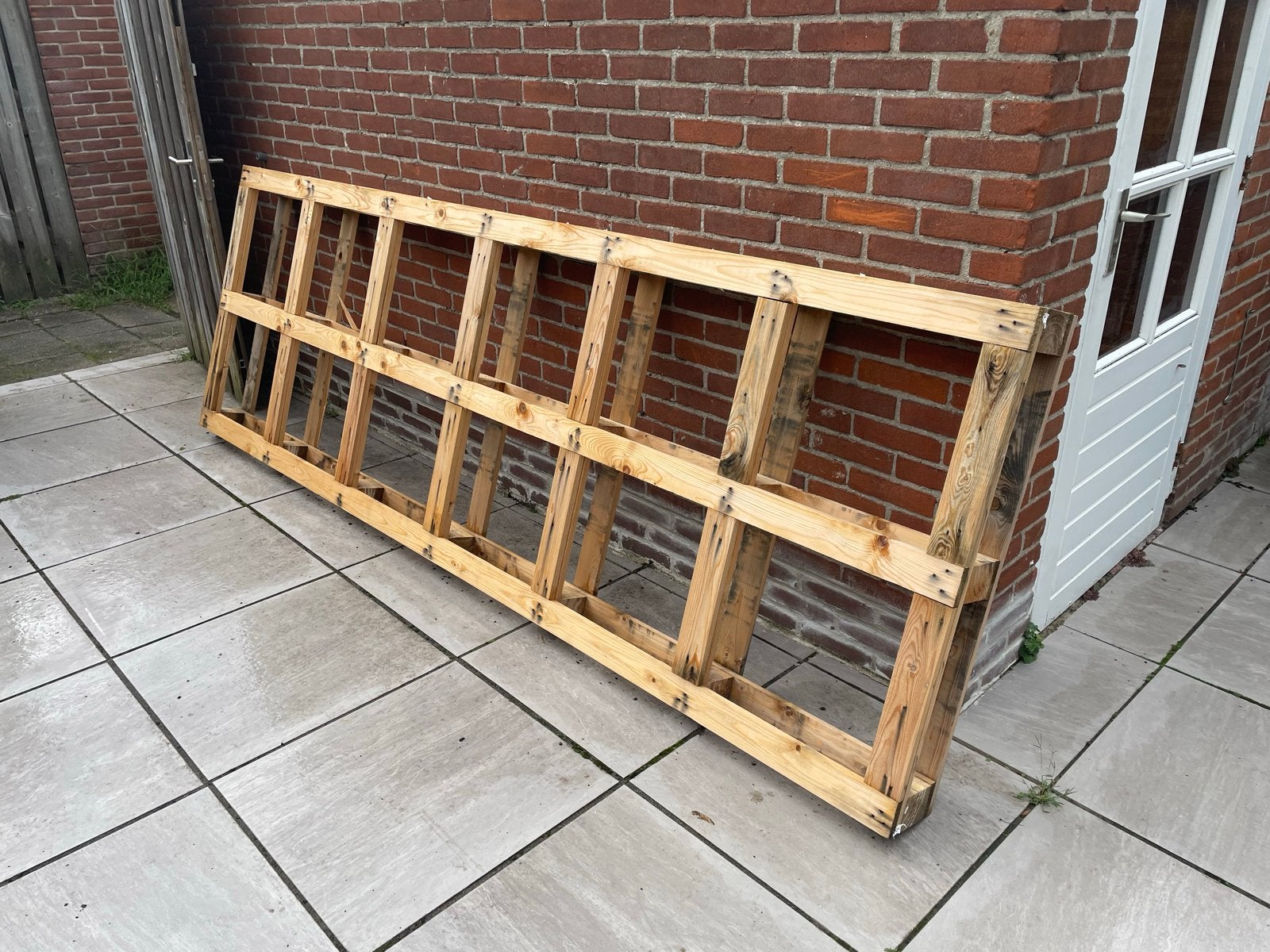 Grote houten pallet voor diverse projecten, Ophalen, Gebruikt, 200 tot 250 cm, 50 mm of meer