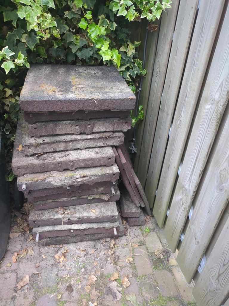 12 rubber tegels 50 x 50 x 5, Tuin en Terras, Tegels en Klinkers, Ophalen, Rubber, Overige typen