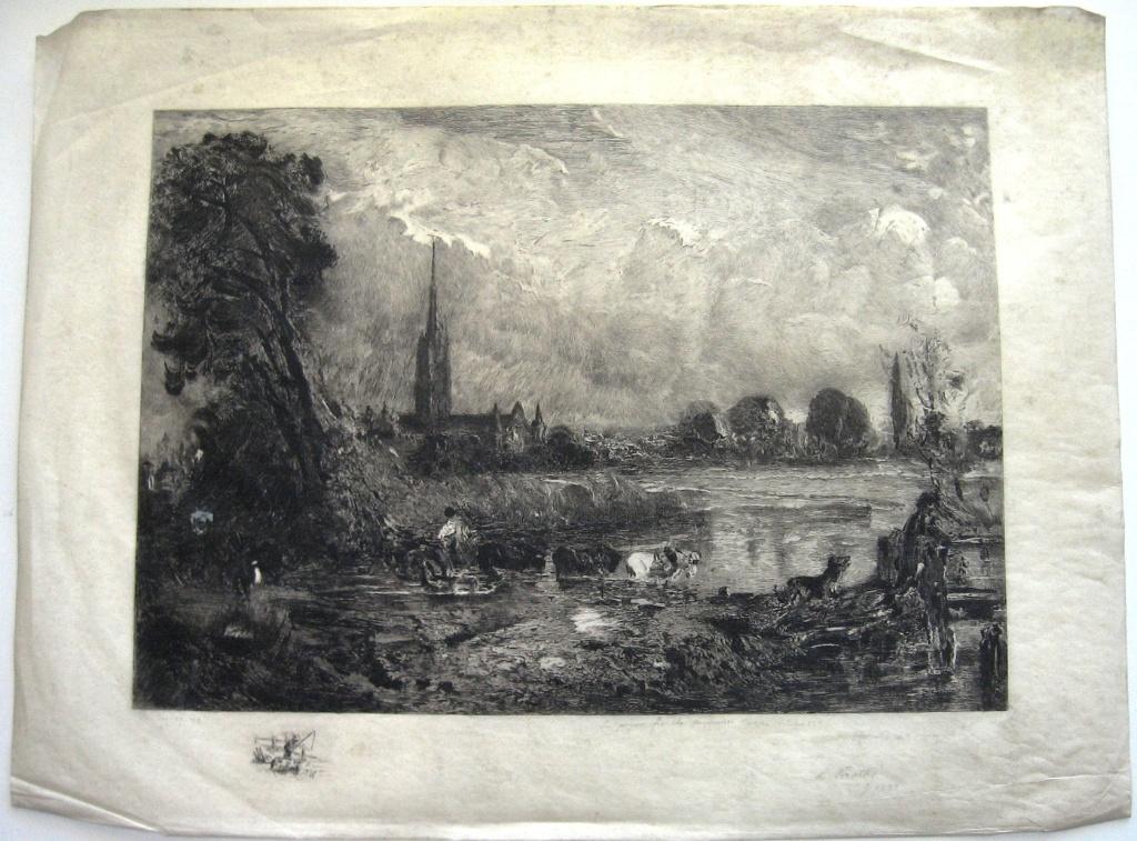 Charles Louis Kratke 1889 ets/gravure sur Japon, Antiek en Kunst, Kunst | Etsen en Gravures, Ophalen of Verzenden