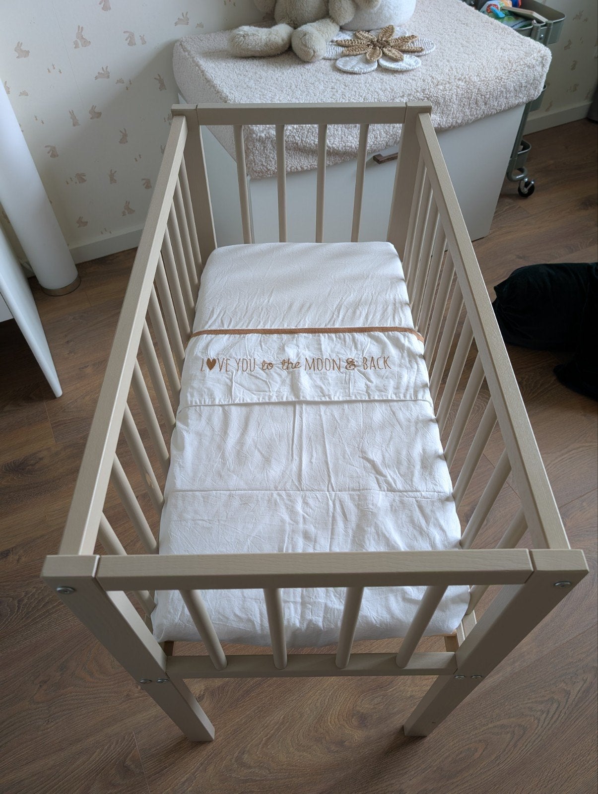 Ledikant/Co-sleeper Colorfull Home incl. matras, beddengoed, Ophalen, Gebruikt, Minder dan 140 cm, Matras